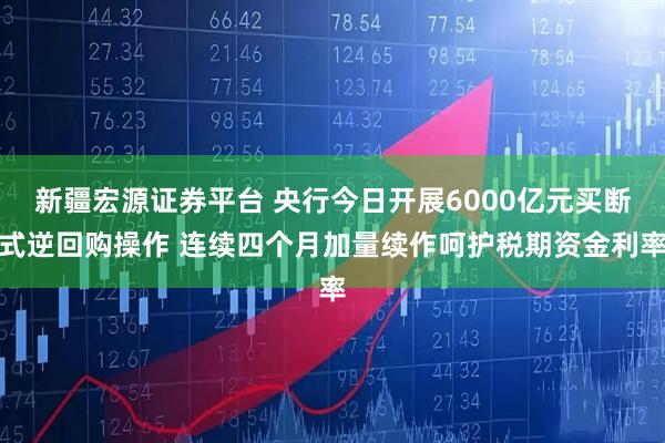 新疆宏源证券平台 央行今日开展6000亿元买断式逆回购操作 连续四个月加量续作呵护税期资金利率